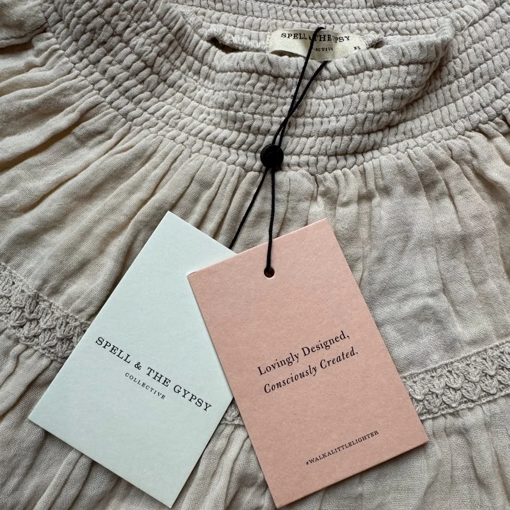 NEW! Spell & the Gypsy Collective Organic Cotton Sand Hanalei Skirt XS PriceFirm